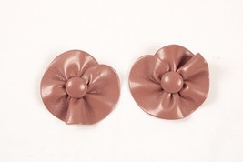 Shoe Bows Clips Brown Leather Flowers Never Used Vintage Item - £4.65 GBP