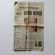 Fort Worth Star Telegram November 8, 2000 George W Bush Wins the 2000 El... - $9.49