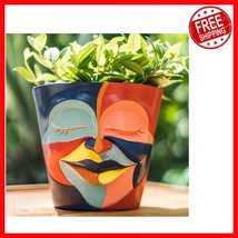 Hand-Painted Rainbow Head Planter with Drainage Hole - Decorative 5.7&quot; Pot - $1,040.63 MXN