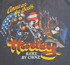 1987 Black Harley Davidson American By Birth Harley By Choice Single Stitch L - £57.05 GBP