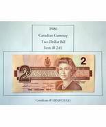 Canada Banknote, 1986, 2 dollars, # 241, 2 dollar bill, Canadian 2 dolla... - $20.40