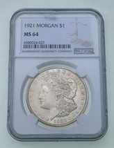 1921 Silver Morgan Dollar Graded by NGC as MS64 - $89.89