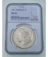 1921 Silver Morgan Dollar Graded by NGC as MS64 - $138.55 CAD