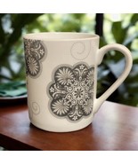 I. GODINGER Mug PARIS ROYAL Black &amp; White Ceramic Coffee Tea Cup Floral - £11.07 GBP