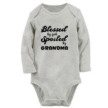 Blessed By God Spoiled By Grandma Funny Rompers Newborn Baby Bodysuits Jumpsuits - £8.86 GBP
