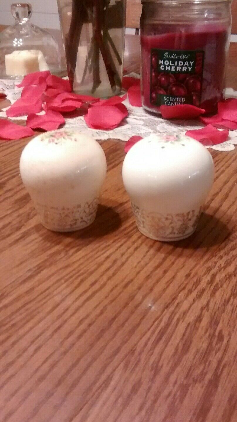 RARE TRUIMPH ROSALIE 22 K. GOLD SALT AND PEPPER SHAKERS - $4.49