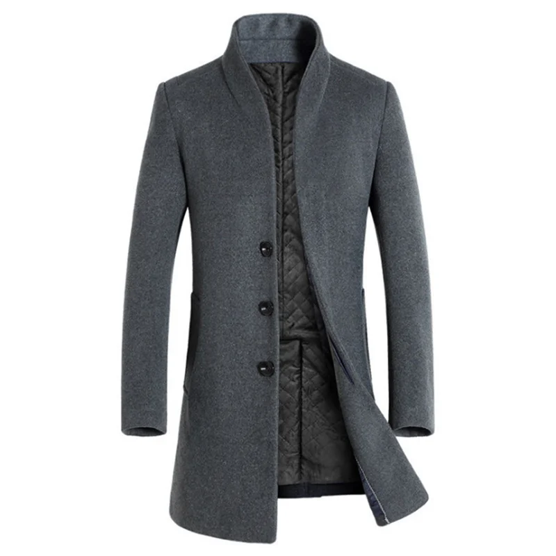 Unisex Trench Coat Men Slim Fit Long en Jacket Winter Single Breasted Male Overc - £285.65 GBP