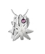 Marijuana Leaf Pendant Urn - Love Charms™ Option - $29.95