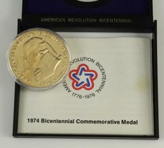 US MINT Token Coin AMERICAN Revolution Bicentennial John Adams 1974 1.5&quot; Cased - £7.88 GBP