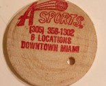 Vintage A Sports Wooden Nickel Miami Florida - £3.88 GBP