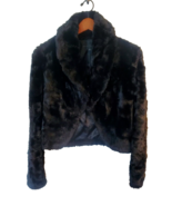 Sheri Bodell Soft Plush Faux Fur Cropped Jacket Black Size Small Evening... - £29.80 GBP