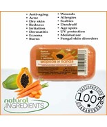 Milva Herbal Soap Carrot &amp; Papaya Extract 60gr Antioxidant + UV-Protect ... - $4.97 CAD