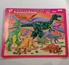 Vtg Patch Picture Puzzle Dinosaurs Puzzle 25 Pieces T-Rex Raptor - £5.54 GBP