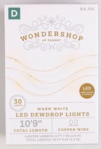 Wondershop Dewdrop String LED Lights 30 ct Warm White Copper Wire 10&#39;9&quot; New - $109.54 MXN