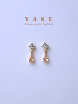 Free Shipping Genuine 925 Silver Drop Earrings Women Pink Shinny Unique Party We - £16.14 GBP