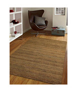 Glitzy Rugs 8 x 10 ft. Hand Woven Jute Eco-Friendly Striped Rectangle Ar... - $408.85