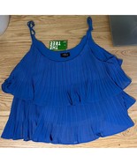 Milk &amp; Honey NWT Blue Soft Flowing Accordion Pleats Pleated Spaghetti To... - £15.87 GBP