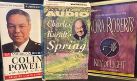 3 cassette LOT Nora Roberts,Charles Kuralt&#39;s Spring,Colin Powell PET RESCUE - £7.86 GBP