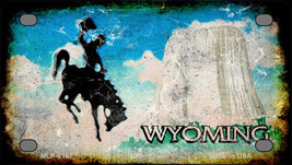 Wyoming State Rusty Novelty Mini Metal License Plate Tag - $20.46 CAD