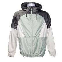 Columbia Colorblock Windbreaker Jacket Women M Grey Running Full Zip Hood WL0266 - £13.42 GBP