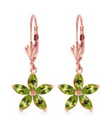 Galaxy Gold GG 14k Rose Gold Leverback Earrings with Natural Peridots - $10,048.57 MXN
