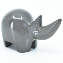 Crafts Caravan Hand Carved Natural Dove Gray Soapstone Rhinoceros Rhino ... - £16.61 GBP