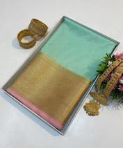 Zari Work Kora Organza Banarasi Silk Saree || Zari Weaving silk sarees || Rich P - £58.17 GBP