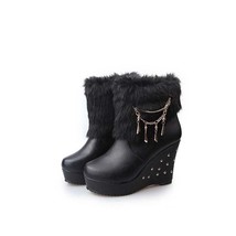 Cuculus Winter Faux Fur Fashion Wedges Heels Women Shoes Woman Boots Platform Wa - £30.63 GBP