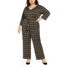 NY Collection Womens Plus 3X Black Tie Front V Neck Jumpsuit NWT Y86 - $652.76 MXN