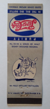 Pepsi Cola Matchbook Cover Walt Disney No 42 War Donkey With Cannon 1940s WWII - $35.15