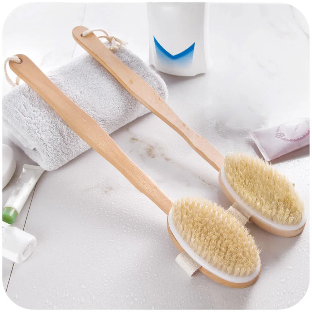 House Home New 1Pc Qualified Shower Brush Boar Bristles Soft Bath Brush Exfoliat - £19.98 GBP