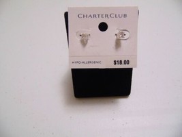 Charter Club Silver-tone Cubic Zirconia Small Stud Earrings K425 - £6.78 GBP