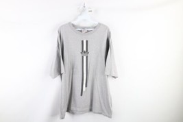 Vtg 90s Adidas Mens L Distressed Spell Out Baggy Fit Double Sided T-Shirt USA - £35.00 GBP