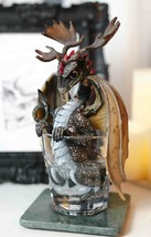 Cocktail Spirit Drunken Vodka Elk Moose Dragon Statue Fantasy Decor Figurine - £38.74 GBP