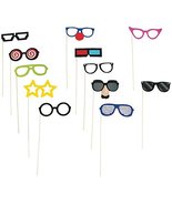 Silly Glasses Photo Stick Props (12 Pack) on a 12&quot; Wooden Stick - £2.99 GBP