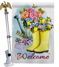 Spring Shower - Impressions Decorative Aluminum Pole &amp; Bracket House Flag Set HS - £68.53 GBP