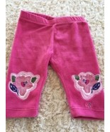 Truly Scrumptious Girls Pink Velour Pants Flowers Elastic Waist 3 Months - €2,94 EUR