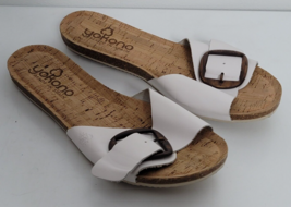 Yokono Sandals Womens Size 9 White Slip On Buckle Spain Flat Leather - $26.99