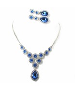 EleganceWithFlair Sapphire gold Tone Rhinestone Statement Jewelry Neckla... - $380.13 MXN