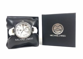 Michael Zweig Damen Uhr, Kristall Akzent Original Lederband, Weiß - £17.12 GBP