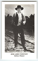 Jesse James Territory Postcard Cowboy Gun Railroad Tracks Sullivan Missouri - £4.95 GBP