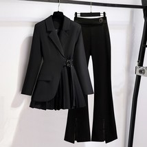 Women&#39;s Casual Blazer Set Korean Elegant Chic Spring Autumn New Fashion Professi - £68.44 GBP