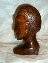 Carved Wood Bust Woman Sculpture African Art Head Figurine 6&quot; - £17.05 GBP