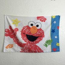 Sesame Street Pillow Case Elmo Cookie Monster Big Bird Stars Dots Primary Colors - £11.66 GBP