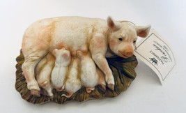 Homco Porcelain Masterpiece Momma Pig &amp; Piglets Babies with COA Original Package - £18.23 GBP