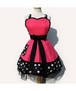Pink and Polkadots Two Tier Apron - £35.40 GBP