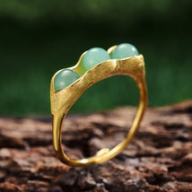 Luck Wealth Prosperity Longevity Love Spell Pea Pods 18K Gold Silver Ring Izida - $282.00