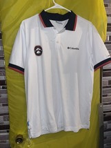 NWOT Columbia Polo Shirt Cove Dome Butte White Red Blue Omni Wick Polo L... - £20.99 GBP