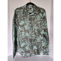 Mens DC Floral Print Long Sleeve Button Down Collar Shirt Sz. M - $21.78