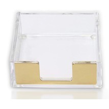 Acrylic Sticky Note Holder Desk Organizer Decor For 3X3 Sticky Notes Memo (Gold) - £17.66 GBP
